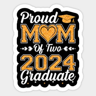 Proud Mom Of Two 2024 Graduate Senior Graduation Sticker